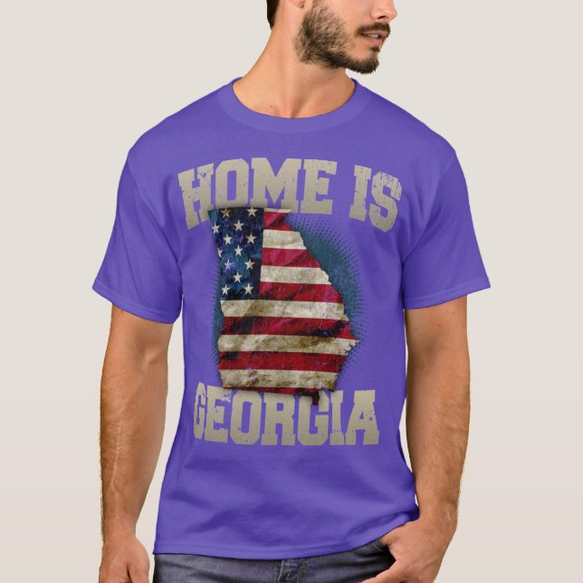 Camiseta Home is Georgia USA US map gift unique fans Proud  (Anverso)