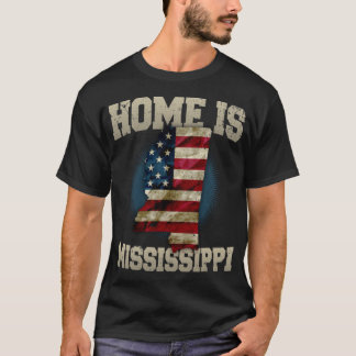 Camiseta Home is Mississippi USA US map gift unique fans Pr