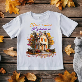 Camiseta Home Is Where My Mom Is_minimalist autum Quote