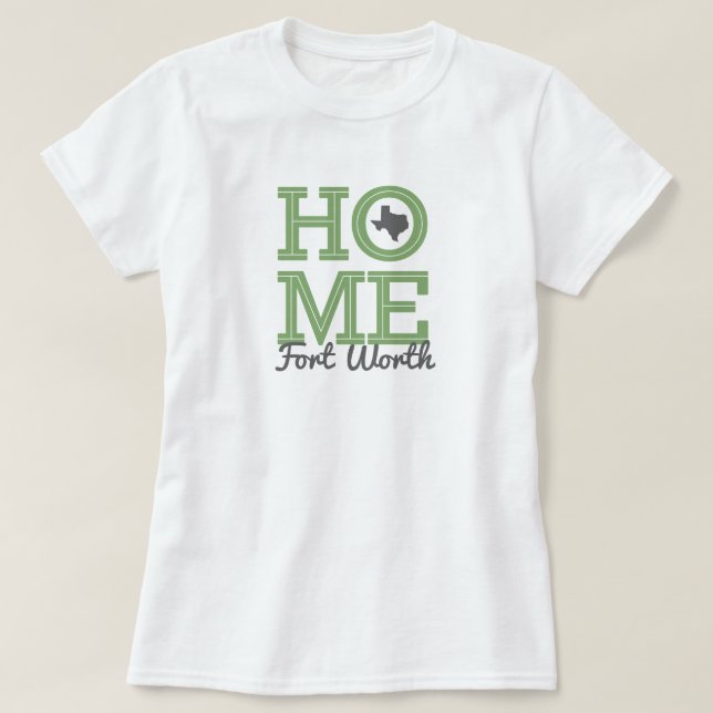 Camiseta HOME - Letras audaces y Texas dan forma al gris ve (Diseño del anverso)