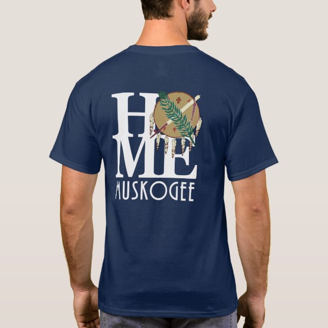Camiseta HOME Muskoh\gee (impresión posterior) texto en bla (Reverso)