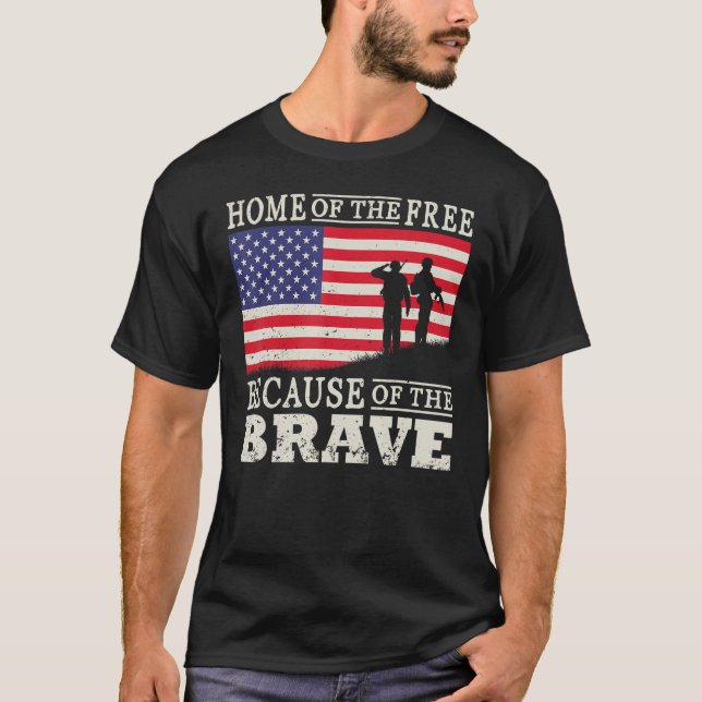 Camiseta Home Of The Free Because Of The Brave Military Ame (Anverso)
