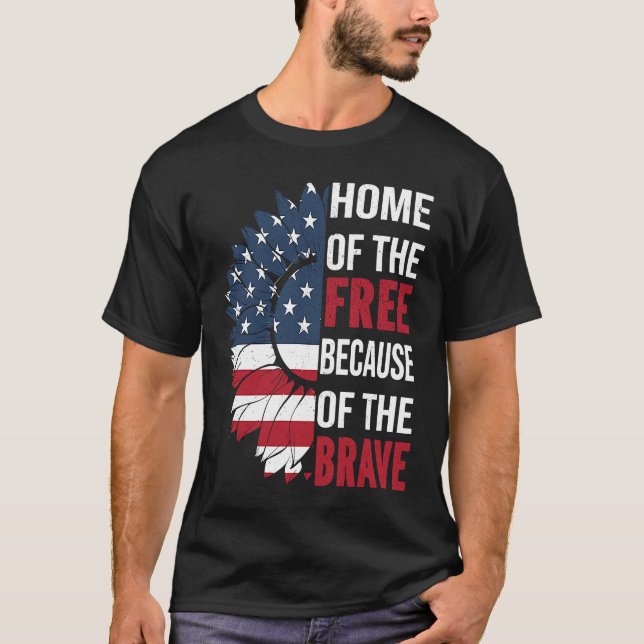 Camiseta Home Of The Free Because Of The Brave Patriotic Fl (Anverso)