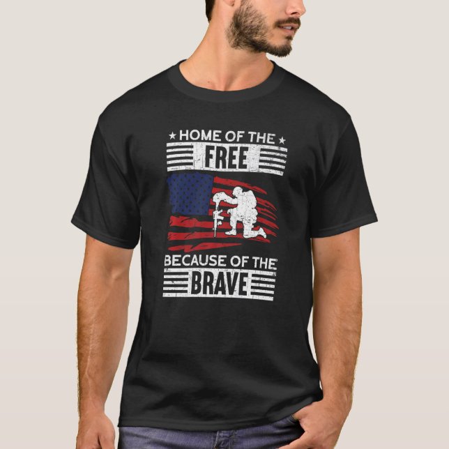 Camiseta Home Of The Free Because Of The Brave Proud Americ (Anverso)