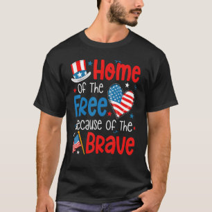 Camiseta Home Of The Free Veterans 4th Of July Women Wife P
