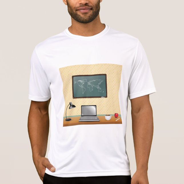 Camiseta Home Office Desk Laptop Coffee (Anverso)