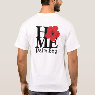 Camiseta HOME Palm Bay Red Hibiscus (impresión posterior)