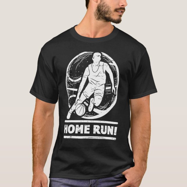 Camiseta Home-Run Basketball Baseball Mash Up Hilarious Non (Anverso)
