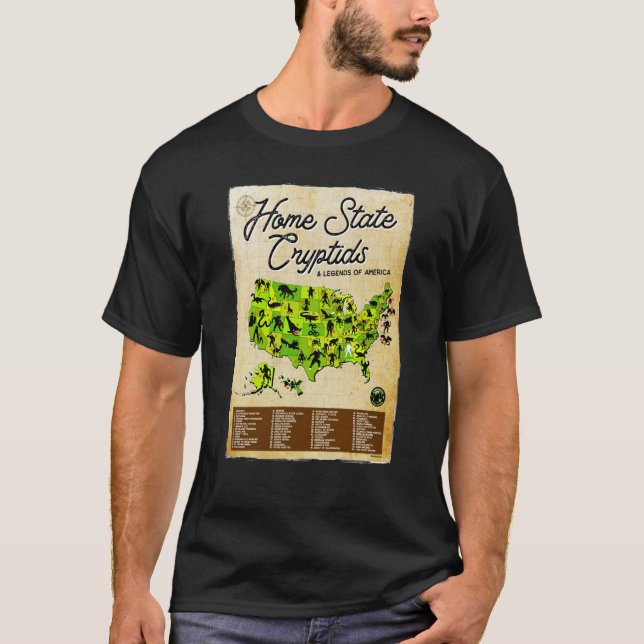 Camiseta Home State Cryptids & Legends of America Cryptozoo (Anverso)
