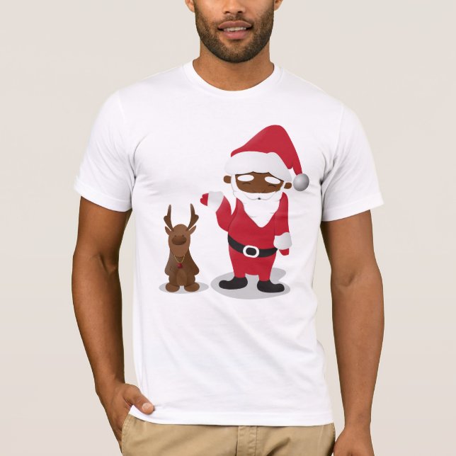 Camiseta Homeboys de las Felices Navidad: Santa negro y (Anverso)