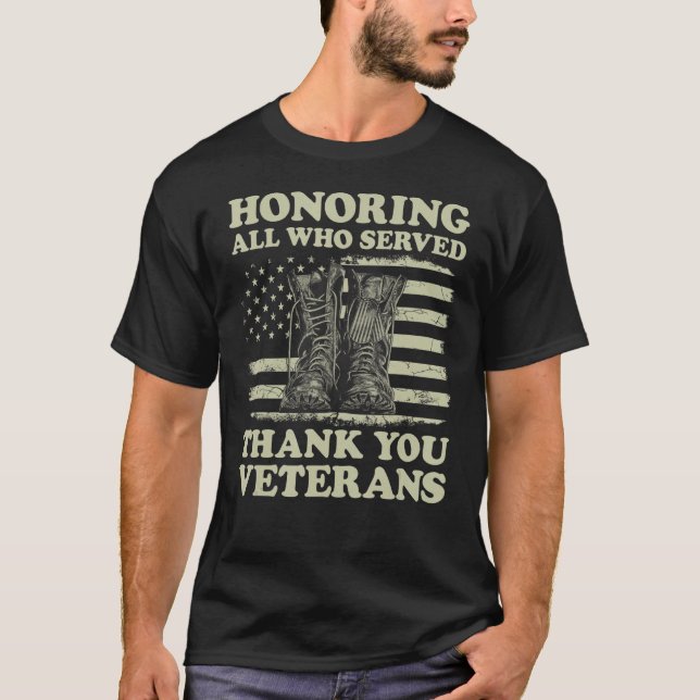 Camiseta Homenaje A Todos Los Que Sirvieron Gracias Bandera (Anverso)
