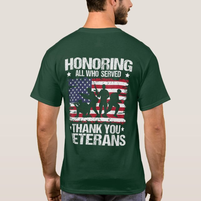 Camiseta Homenaje a todos los que sirvieron Gracias Día de  (Reverso)