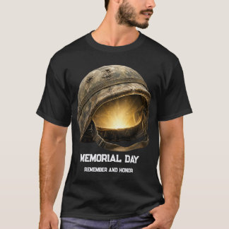 Camiseta Homenaje del Día de los Caídos con Casco de Soldad