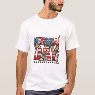 Camiseta Homenaje en el Día Conmemorativo y Recuerde la Ban
