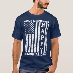 Camiseta Homenaje Recuerde Feliz Día De Conmemoración Bande