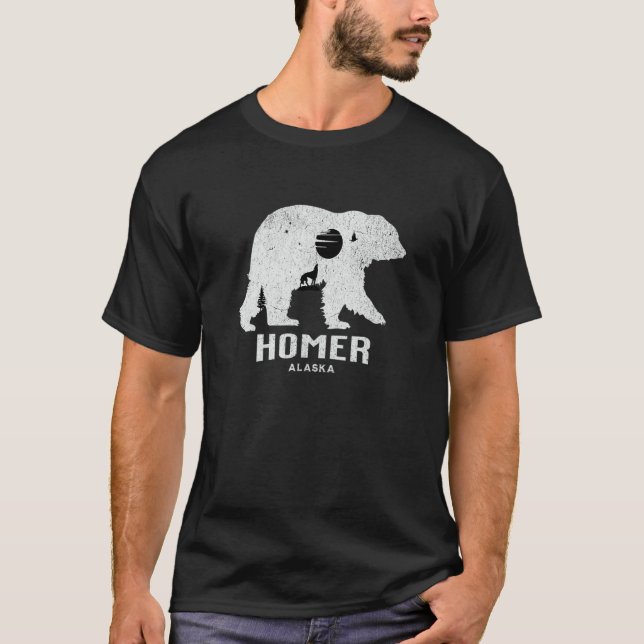 Camiseta Homer Alaska Bear Souvenir Wild Alaskan Grizzly Wo (Anverso)