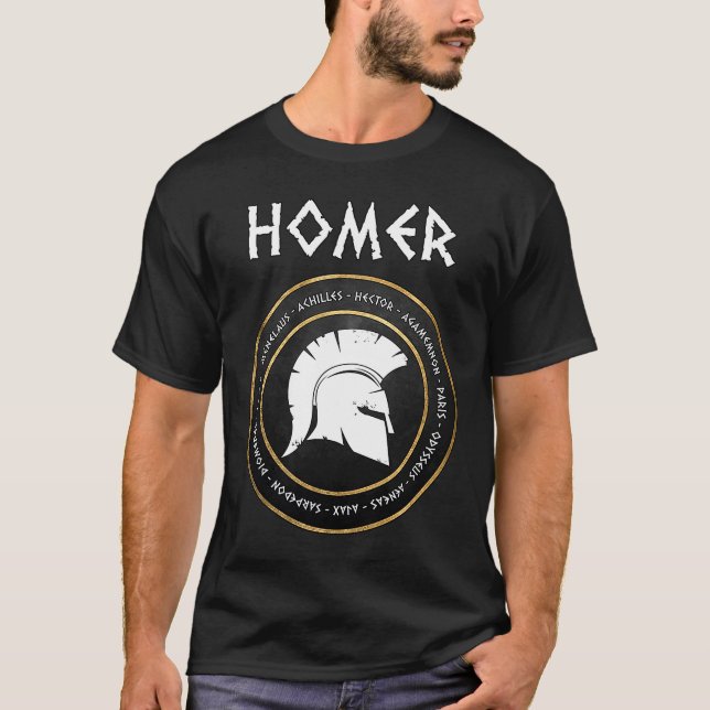 Camiseta Homer los héroes de Iliad y Odyssey de Trojan W (Anverso)