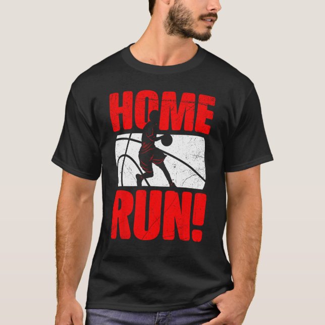 Camiseta HomeRun Basketball Baseball Mash Up Hilarious Non  (Anverso)