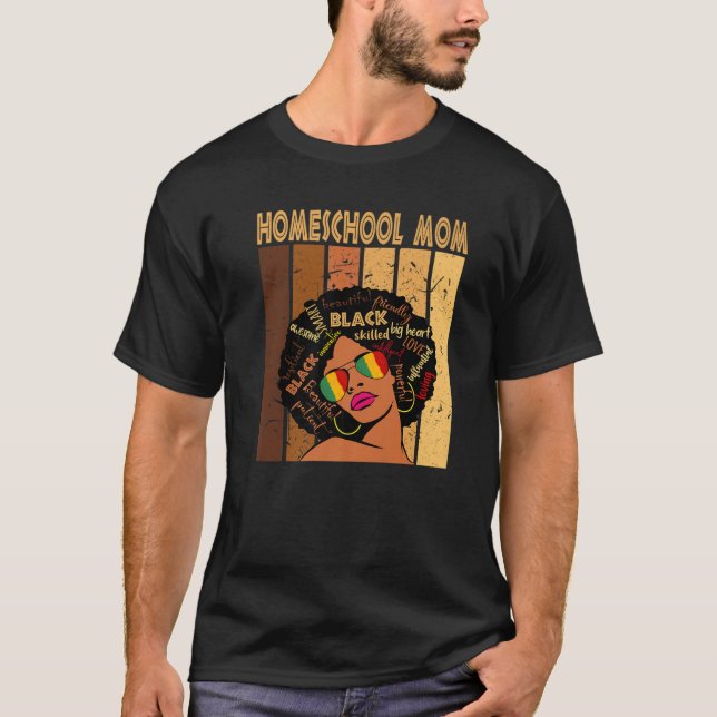 Camiseta Homeschoa Mamá Afro Historia Negra Afroamericana (Anverso)