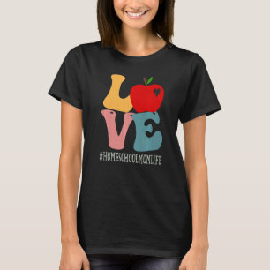 Camiseta Homeschoa Mamá Ama Apple Groovy Retro Cuesta De Vu
