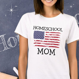 Camiseta Homeschoa Mom | Bandera estadounidense vintage