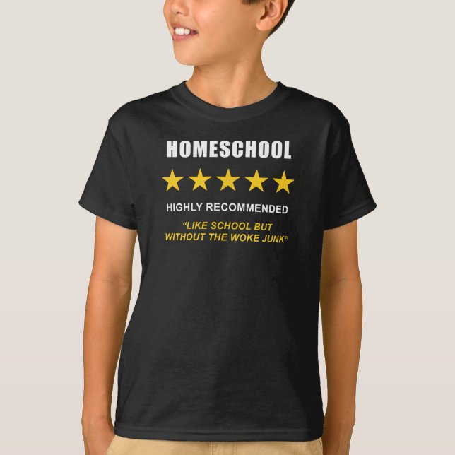 Camiseta Homeschool - Alto Recomendado: Gracioso Sarcástico (Anverso)