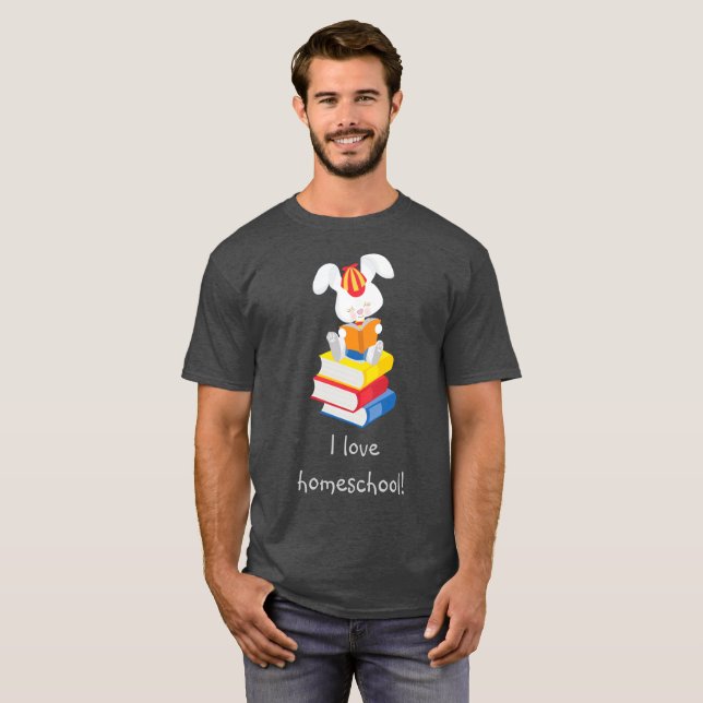 Camiseta Homeschool Bunny Gray (Anverso completo)