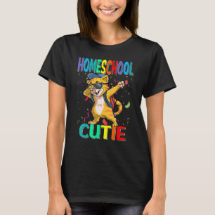 Camiseta Homeschool Gatito Bonito De Vuelta A La Escuela