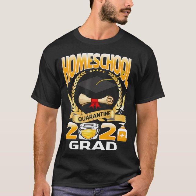 Camiseta Homeschool Graduate 2021 Graduate Quarantine (Anverso)