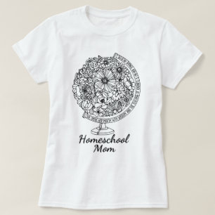 Camiseta Homeschool Mamá, Christian Homeschool Mom Floral