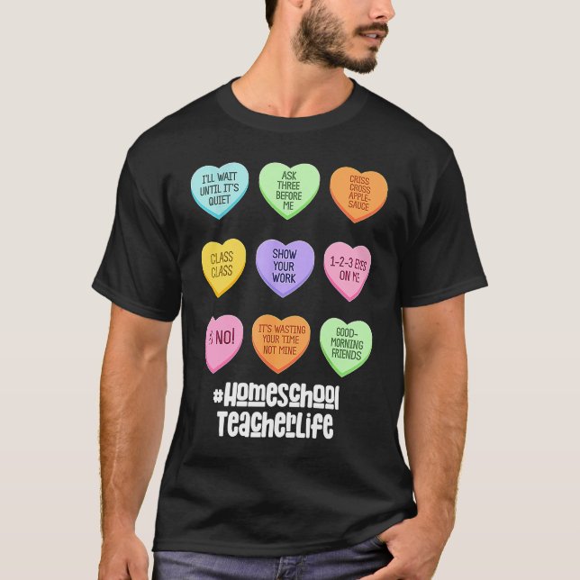 Camiseta Homeschool Teacher Valentines Day Conversation Hea (Anverso)