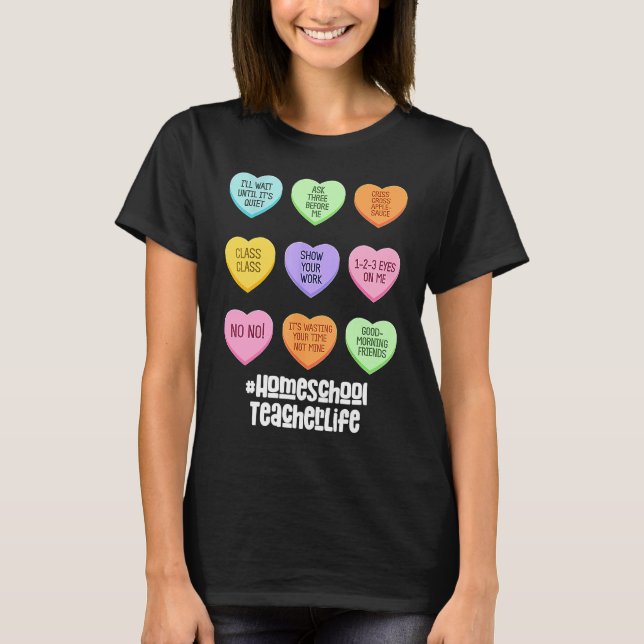 Camiseta Homeschool Teacher Valentines Day Conversation Hea (Anverso)