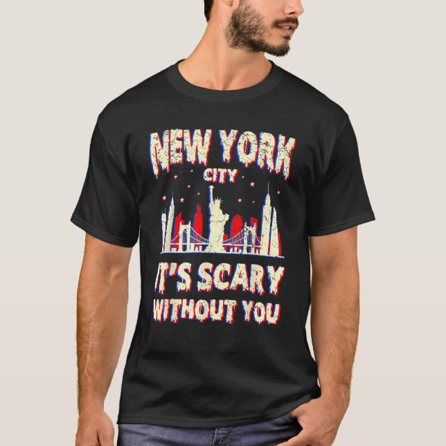 Camiseta Homesisia Nueva York América Halloween Scary (Anverso)