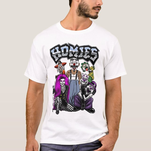 Camiseta Homies 90s Nostalgia Cholo Clowns (Anverso)