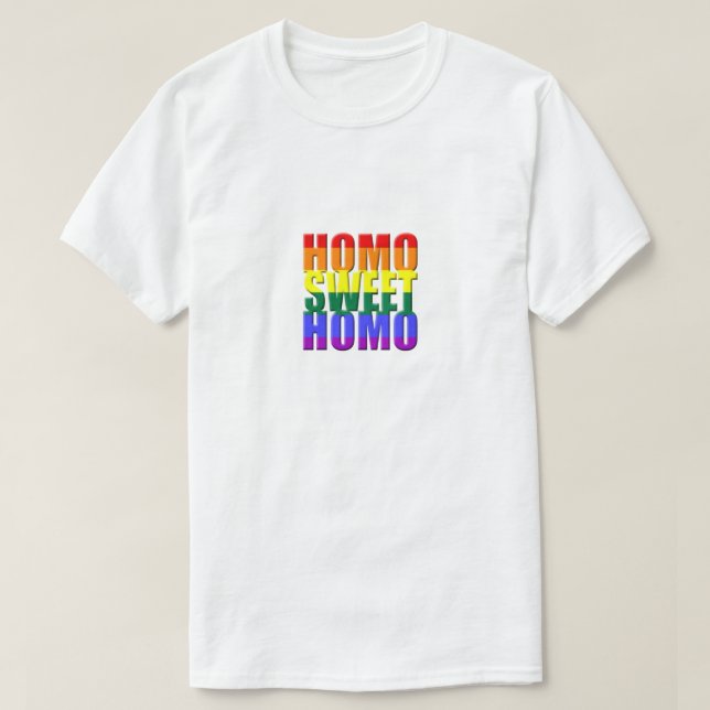 Camiseta Homo Sweet Homo Gay Pride Desfile Humor LGBT Graci (Diseño del anverso)