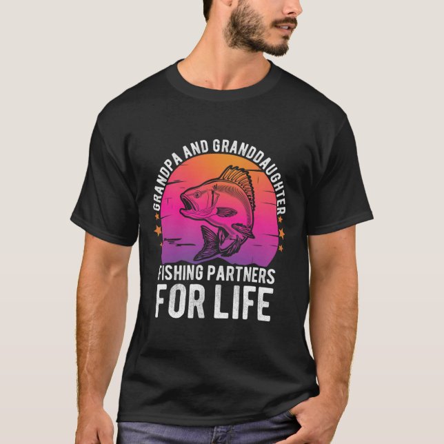 Camiseta Homólogos De Pesca De Abuelo Y Nieta Para Lif (Anverso)