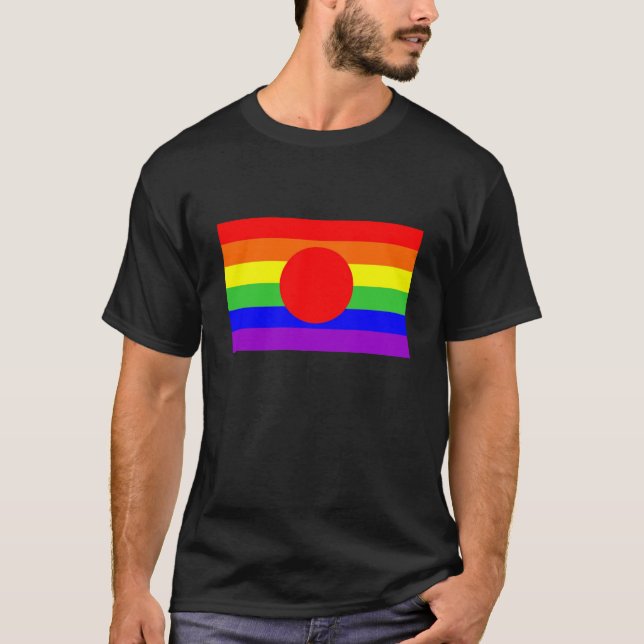 Camiseta homosexual orgulloso gay de la bandera del arco (Anverso)