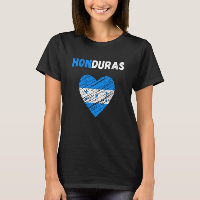 Camiseta Honduras Flag Holiday Honduras Heart Honduran Flag (Anverso)