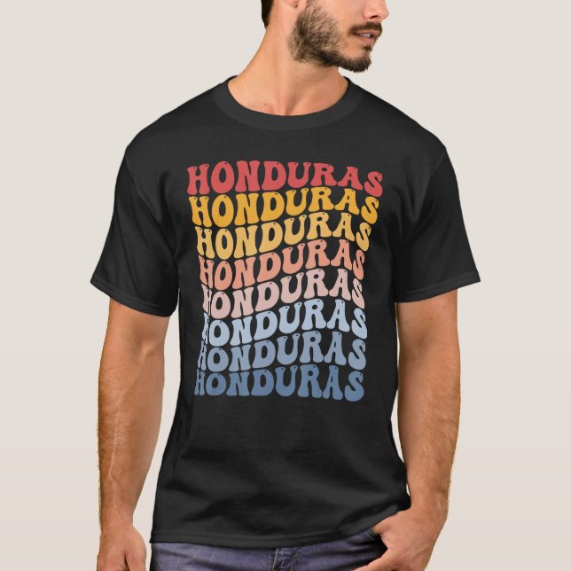 Camiseta Honduras Groovy Retro Honduran (Anverso)