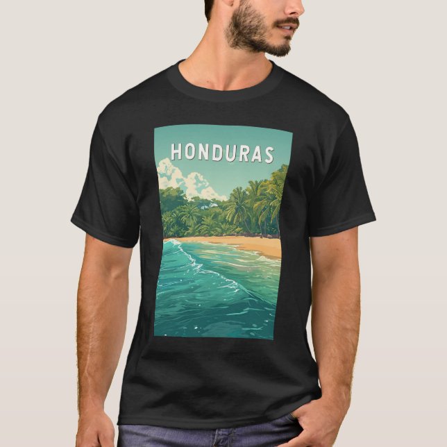 Camiseta Honduras Illustration Travel Art Vintage (Anverso)