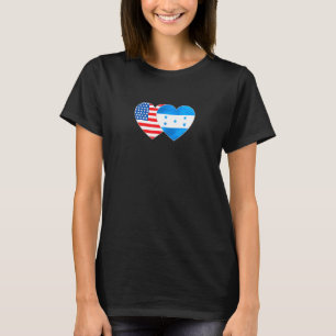 Camiseta Honduras y bandera de EE. UU. Corazón gemelo 4 hon
