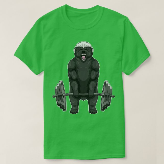Camiseta Honey badger Bodybuilding Barbell (Diseño del anverso)