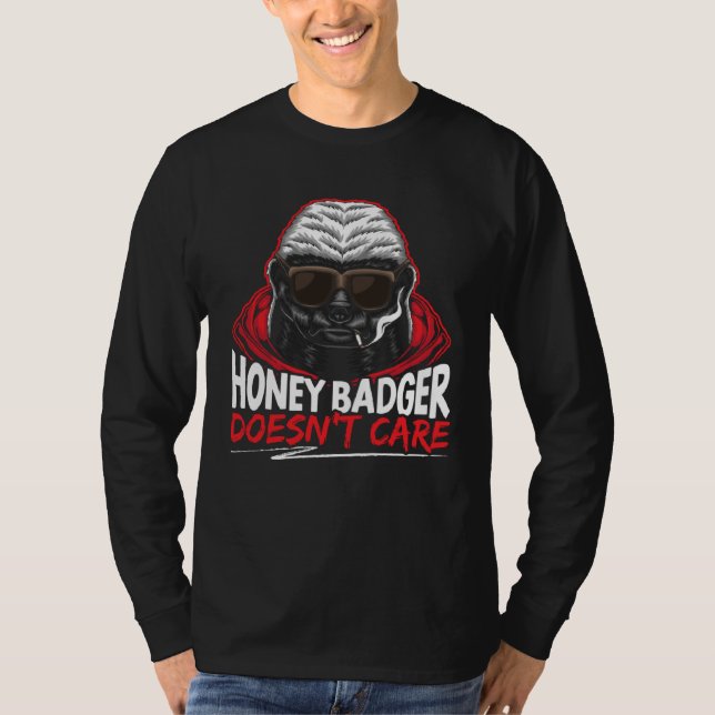 Camiseta Honey Badger Doesn t Care Animal Honey Badger   1 (Anverso)