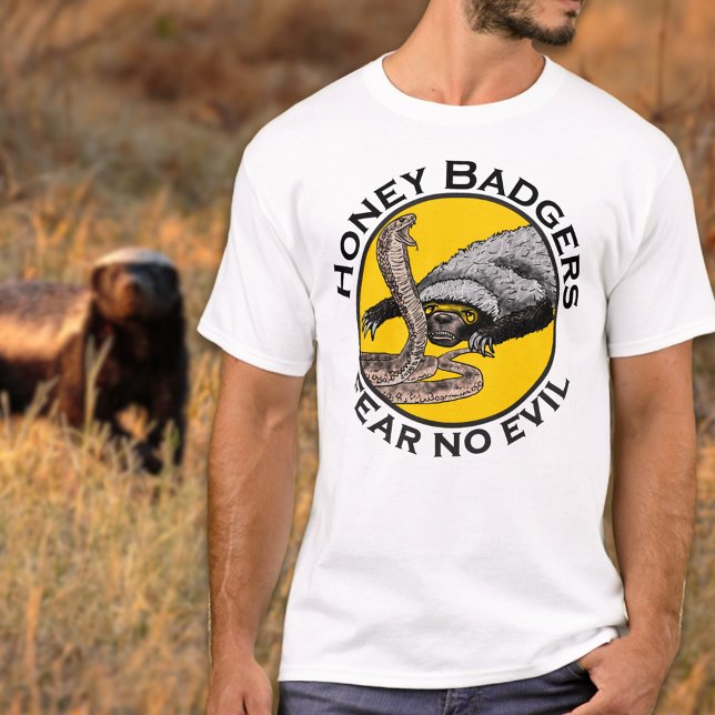 Camiseta Honey Badger habla de la cita graciosa de la serpi (Honey badgers fear no evil quote Tshirt )
