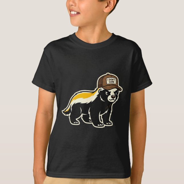 Camiseta Honey Badger I Don't Care Trucker Funny Animal Art (Anverso)