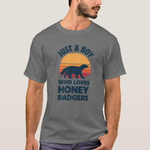 Camiseta Honey Badger Sólo Un Niño Que Ama El Retro Vintage