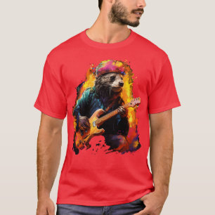 Camiseta Honey Badger tocando la guitarra