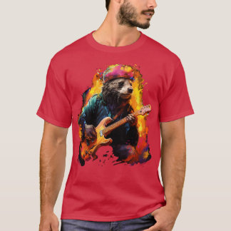 Camiseta Honey Badger tocando la guitarra
