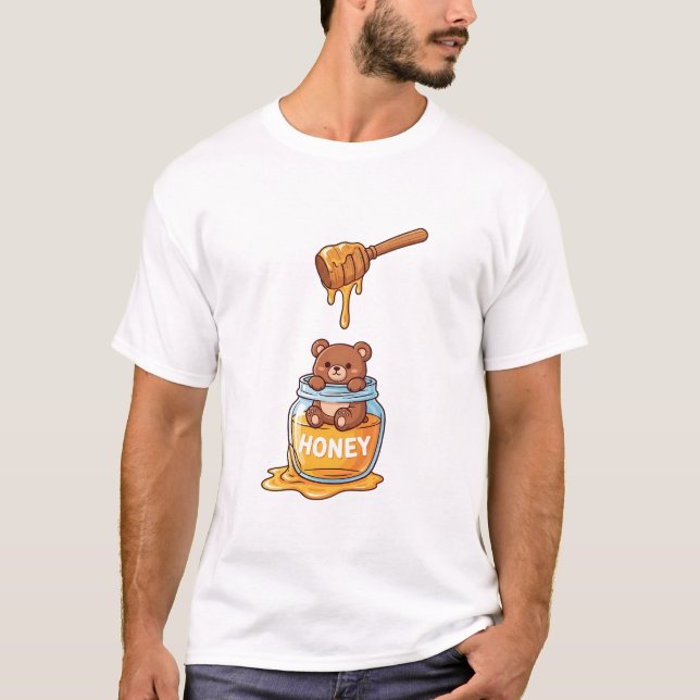 Camiseta Honey Bear Jar Cute Art (Anverso)