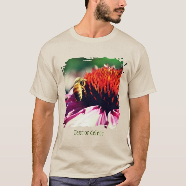 Camiseta Honey Bee On Daisy Flower Personalized (Anverso)